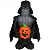 42 in. H Inflatable Darth Vader Holding Pumpkin