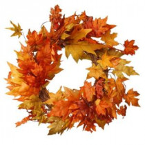 Harvest Accessories 24 in. Artificial Wreath with Maples