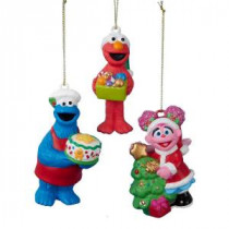 3.125 in. to 3.75 in. Sesame Street Ornament (Set of 3)