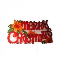 9 in. Merry Christmas Sign Indoor Hanging Decor with 20 Halogen Lights