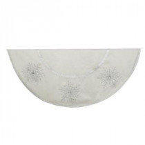 54 in. Ivory with Crystal Lace Snowflake Christmas Tree Skirt