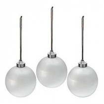 6 in. Outdoor Pearlized White New Ornament (Set of 3)