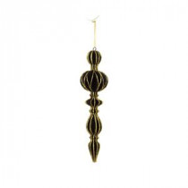Baroque Collection 20 in. Black and Gold Fiber Finial Ornament (2-Pack)
