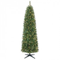 7 ft. Wesley Mixed Spruce Pencil Artificial Christmas Tree with 300 Clear Lights