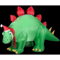 5.7 ft. H Inflatable Holiday Stegosaurus with Santa Hat