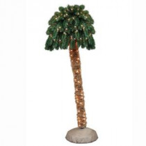 6 ft. Pre-Lit Palm Artificial Christmas Tree with Clear Lights