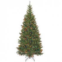 7 ft. Aspen Spruce Hinged Artificial Christmas Tree with 400 Multicolor Lights