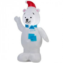 29.13 in. W x 14.57 in. D x 42.13 in. H Lighted Inflatable Outdoor Polar Bear