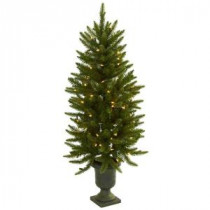 4 ft. Artificial Christmas Tree with Urn and Clear Lights
