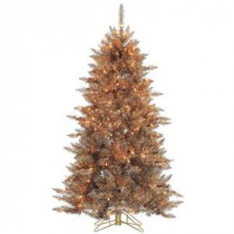 5 ft. Pre-Lit Layered Copper and Silver Frasier Fir Artificial Christmas Tree with Clear Lights