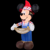 24.41 in. W x 20.47 in. D x 45.67 in. H Inflatable Mickey as Scarecrow