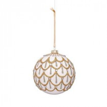 Holiday Collection 3.5 in. Drape Pattern Glass Ball Ornament (6-Pack)
