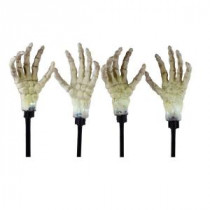 17 in. Illuminated Skeleton Hand Ground Breakers with LED Illumination (4-Pack)