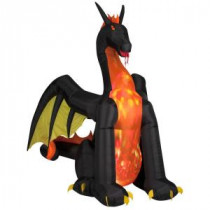 9 ft. H Projection Inflatable Fire and Ice Dragon with Wings