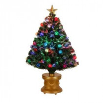 National Tree Company 48 in. Fiber Optic Fireworks Red, Green, Blue and Gold Fiber Inner Ornament Artificial Christmas Tree-SZOX7-100R-48 204248710
