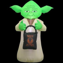 42 in. H Inflatable Yoda Holding Treat Bag