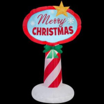 21.65 in. W x 18.50 in. D x 42.13 in. H Inflatable Outdoor Merry Christmas Sign