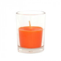 2 in. Orange Round Glass Votive Candles (12-Box)