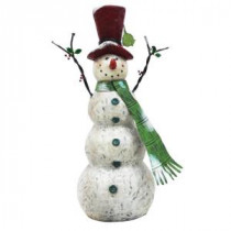 30 in. Christmas Tall Snowman with Green Scarf