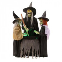 5 ft. Animated Bewitching Cauldron Sisters