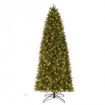 9 ft. Pre-Lit LED Sierra Nevada PE/PVC Slim Artificial Christmas Quick Set Tree x 2046 Tips with 550 Warm White Lights