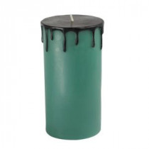 3 in. x 6 in. Halloween Drip Turquoise Pillar Candle (12-Box)