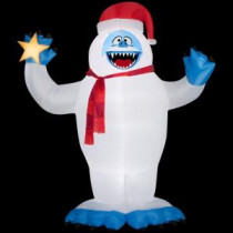 118.90 in. D x 74.80 in. W x 144.09 in. H Inflatable Bumble with Santa Hat