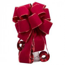 Red Flocked Bow Tree Topper