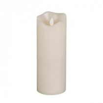 8 in. H Battery Operated Bisque Vanilla Scent Wax Motion Flame Timer Candle