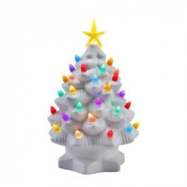 10 in. White Nostalgic Christmas Tree with LED&#39,s