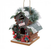 9 in. Wooden Christmas Birdhouse Ornament