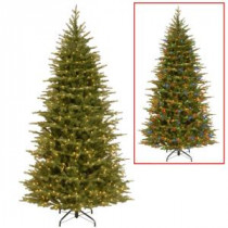 7.5 ft. Nordic Spruce Slim Artificial Christmas Tree with Dual Color LED Lights