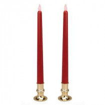 12 in. Red Taper LED Candles (Set of 2)