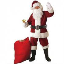 Extra Large Crimson Regal Plush Santa Suit Adult Costume