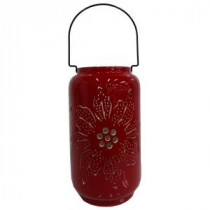 12 in. Candle Holder with Poinsettia Design
