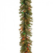 9 ft. Norwood Fir Artificial Garland with 100 Multi-Color Lights
