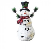22 in. Christmas Snowman Statuary with Black Stars
