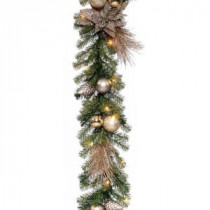 9 ft. Metallic Artificial Garland with 35 Clear Lights