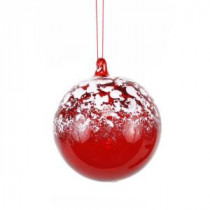 Classic Christmas Collection 4.5 in. Glass Ball with Snow Ornament (4-Pack)