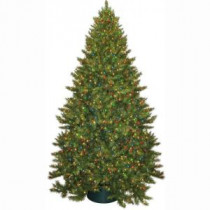 9 ft. Pre-Lit Carolina Fir Artificial Christmas Tree with Multi-Colored Lights
