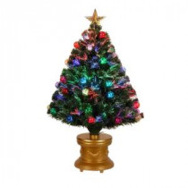 National Tree Company 36 in. Fiber Optic Fireworks Red, Green, Blue and Gold Fiber Inner Ornament Artificial Christmas Tree-SZOX7-100R-36-1 204248709
