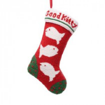 19.5 in. Polyester/Acrylic Hooked Christmas Stocking with Fish Image