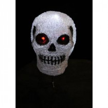 7.9 in. H 10-Light White LED Decorative Skull Light
