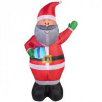 42.52 in. W x 33.47 in. D x 77.95 in. H Lighted Inflatable African American Santa with Present