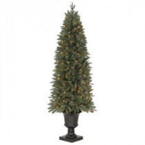 6 ft. Meadow Potted Artificial Christmas Tree with 200 Clear Lights
